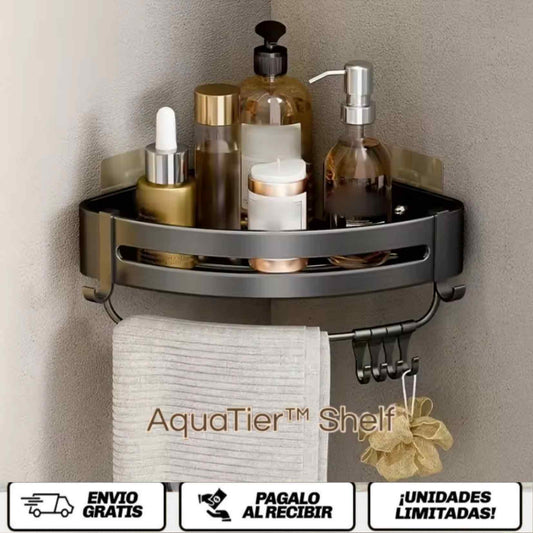 AquaTier™ Shelf - La estantería de ducha doble que convierte tu baño en un santuario organizado y elegante.