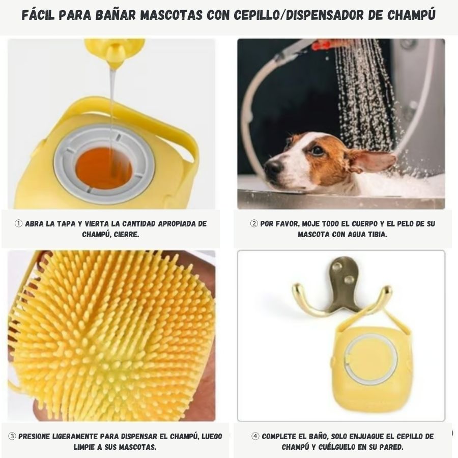 ¡2x1! Baño Mágico PataLimpia 🛁 – El cepillo que hace del baño una experiencia top para tu peludo.