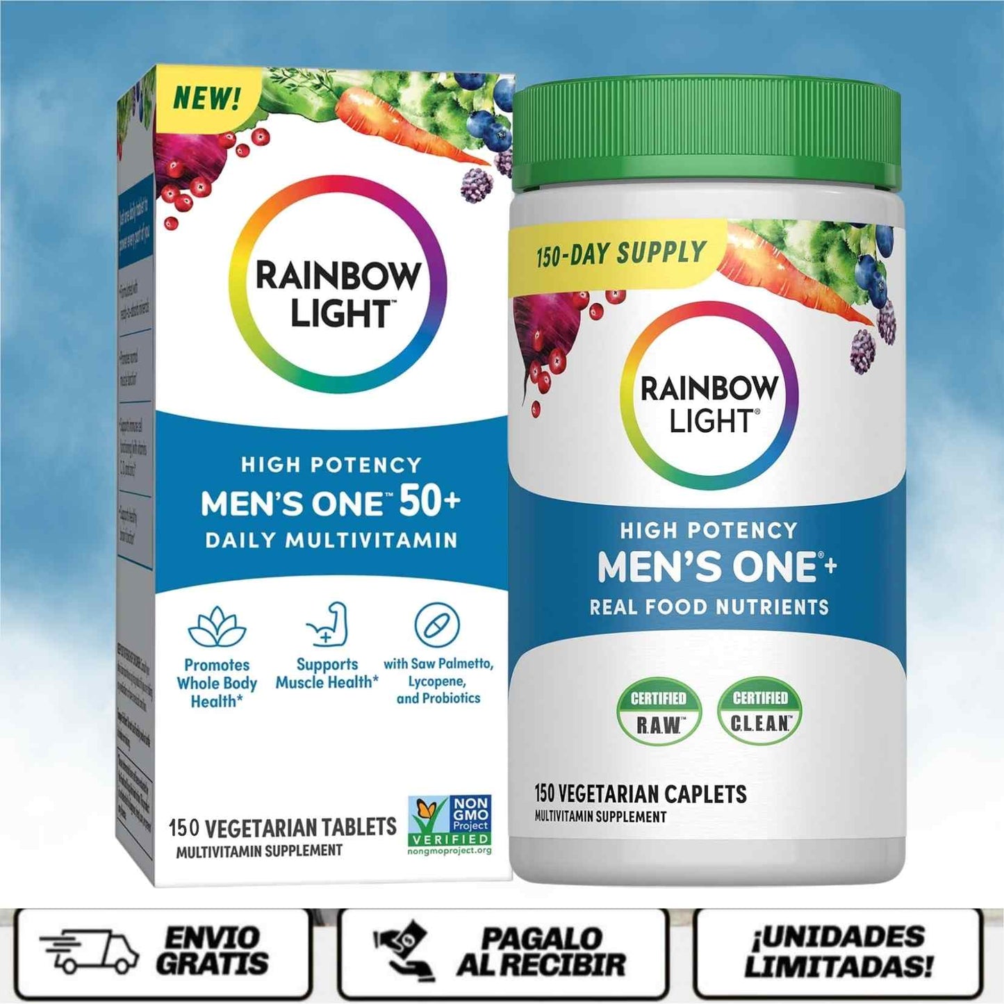 ManVita+50™ El multivitamínico inteligente para hombres que quieren mantenerse fuertes, activos y protegidos después de los 50 (5 meses de duración)