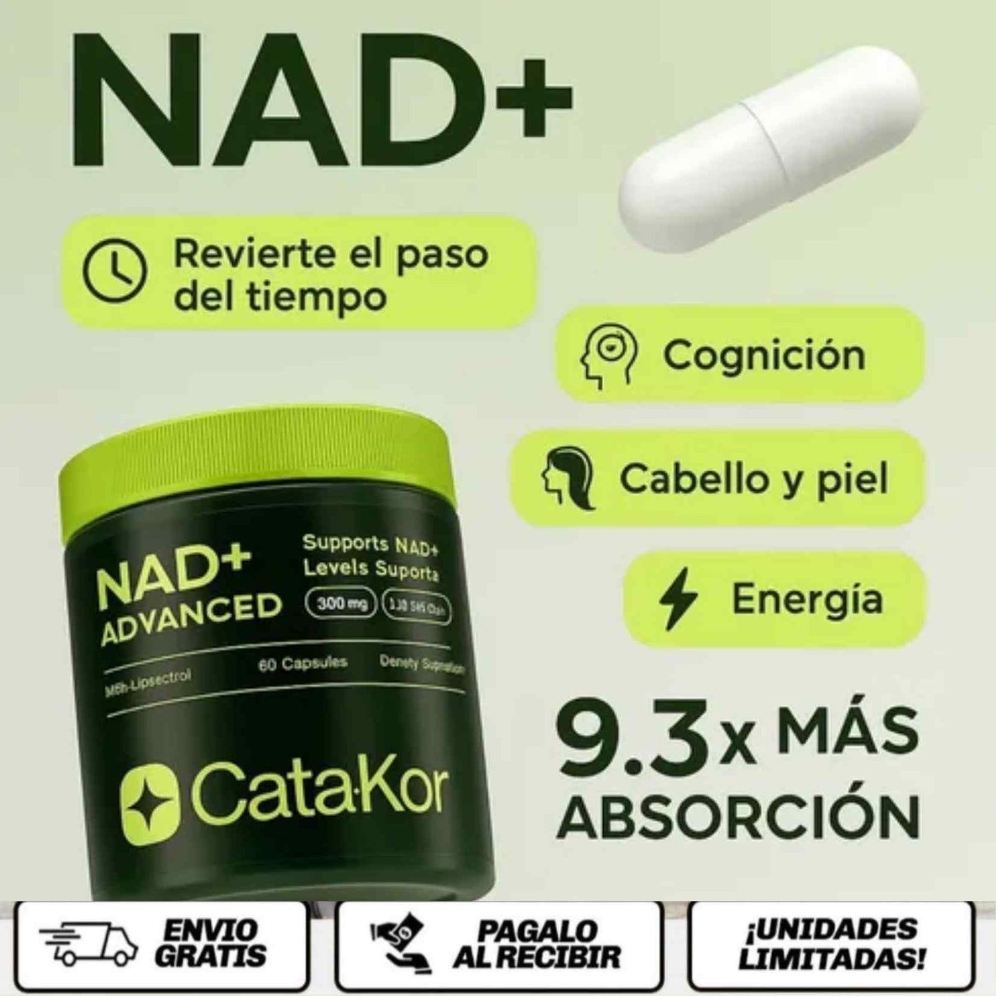 NAD+ Advanced ✨ La fórmula del “envejecimiento inverso”: energía, claridad y vitalidad desde tus células.