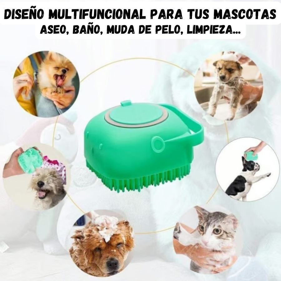 ¡2x1! Baño Mágico PataLimpia 🛁 – El cepillo que hace del baño una experiencia top para tu peludo.