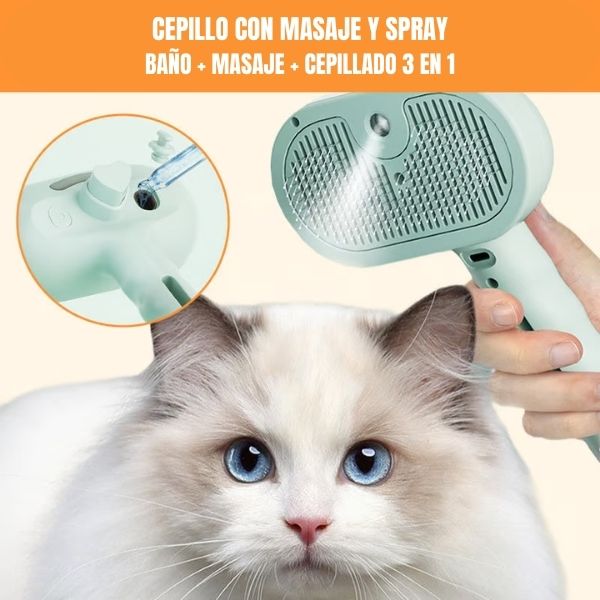 ¡3 en 1 Cepillo Spray para Mascotas!