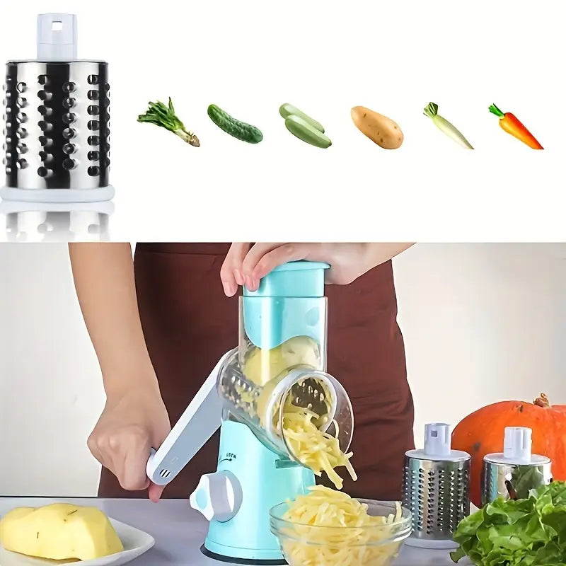 Rallador de Tambor Premium 3 en 1: ¡Magia para tu cocina!
