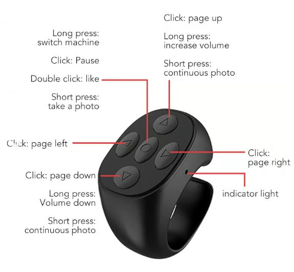 Anillo Control Remoto Inalámbrico Bluetooth