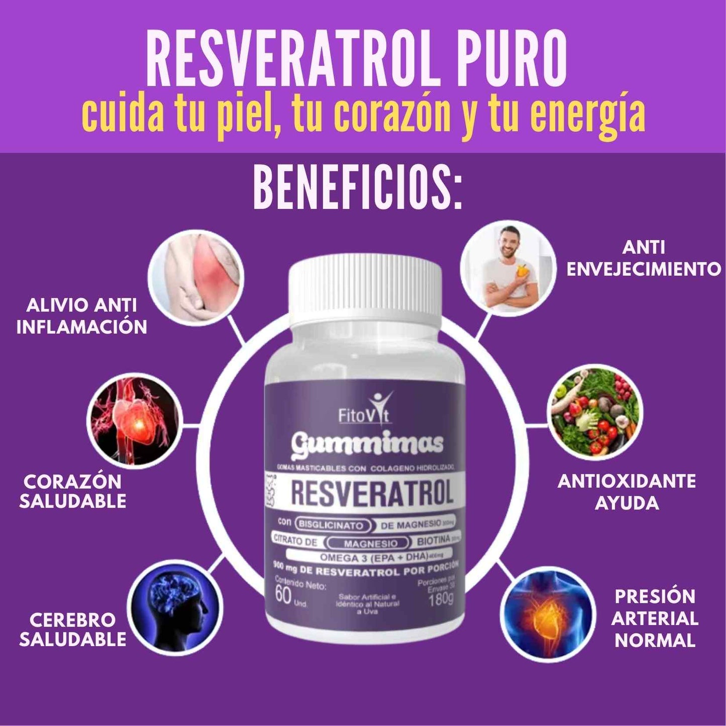 ResveraGlow™ Gummies - El poder del resveratrol y el colágeno que cuidan tu piel, tu corazón y tu energía