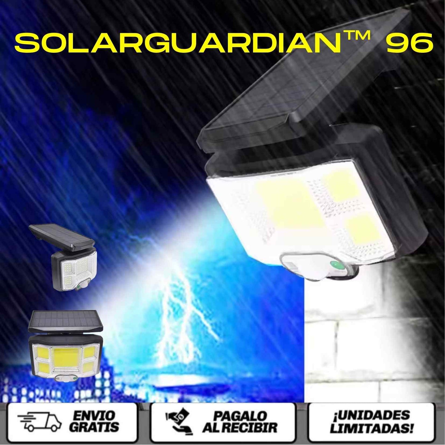 SolarGuardian™ 96 x 2UND - La lámpara solar inteligente que convierte la noche en tu aliada de seguridad.