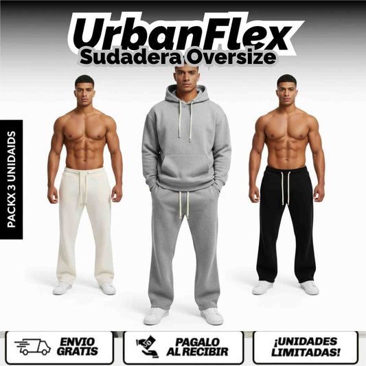 UrbanFlex™ Pack 3 - La sudadera que combina comodidad premium, corte moderno y estilo urbano en su punto exacto.