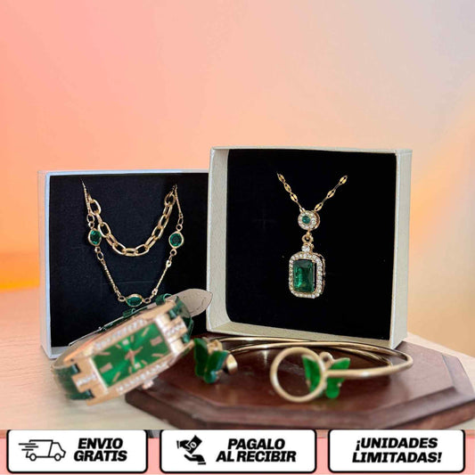 EmeraldGlow™ Set - 6 accesorios que elevan tu estilo sin decir una sola palabra.
