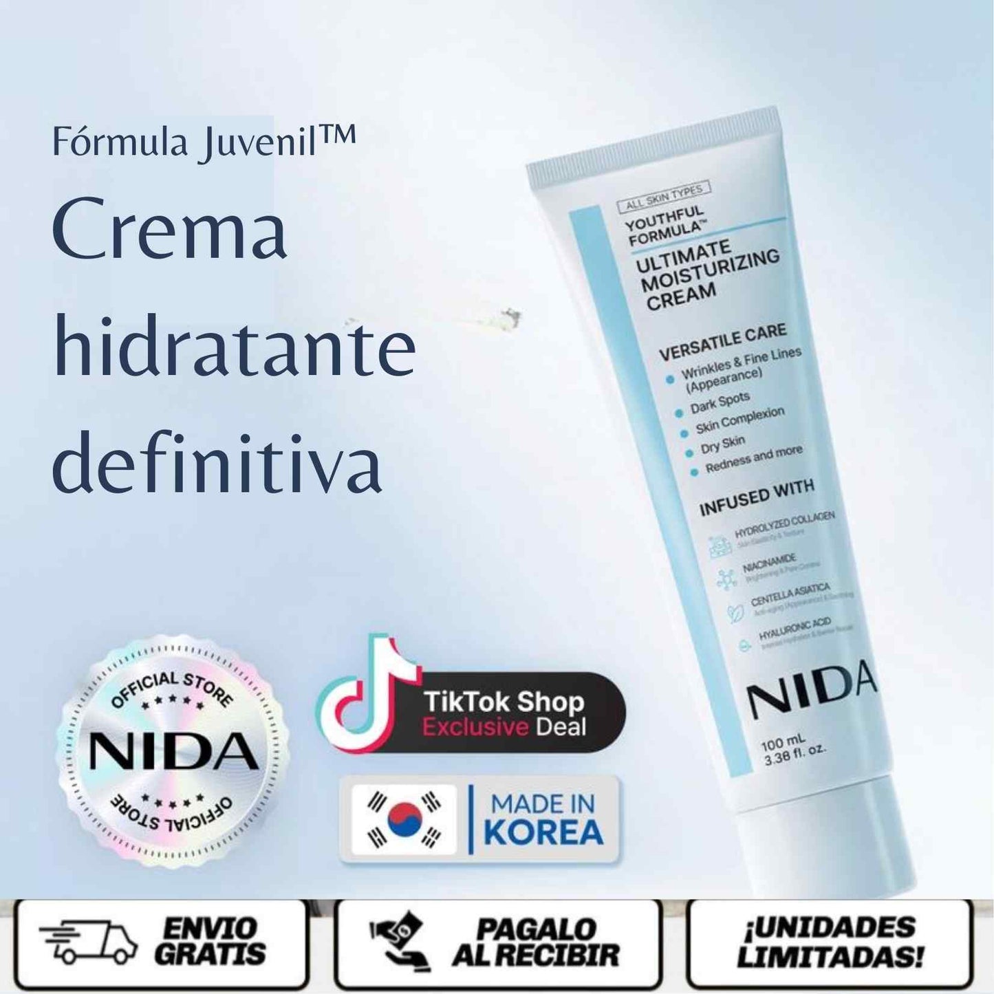 NidaSoft Hydraluxe™ Hidratación profunda que se siente… suavidad que se nota.