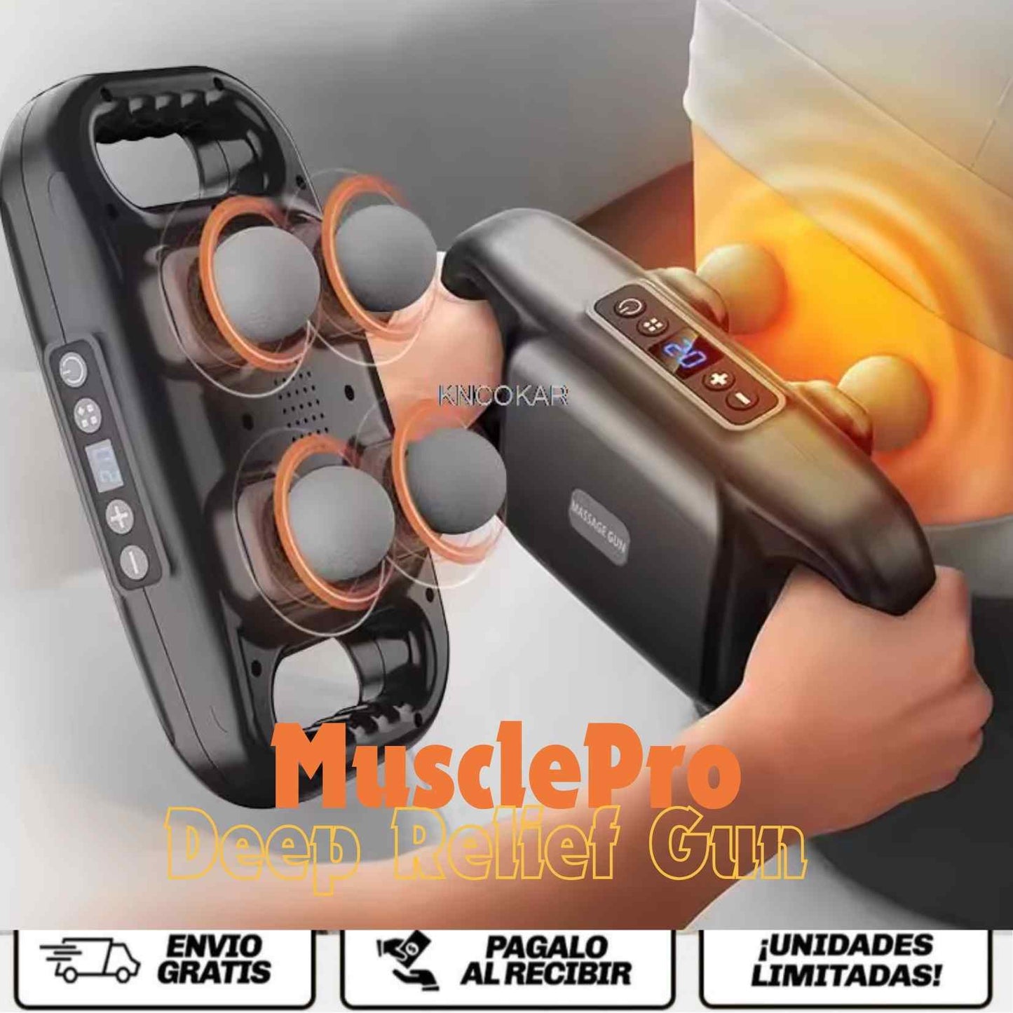 MusclePro™ Deep Relief Gun La forma más potente, rápida y silenciosa de liberar tensión, acelerar la recuperación y relajar tu cuerpo donde sea.
