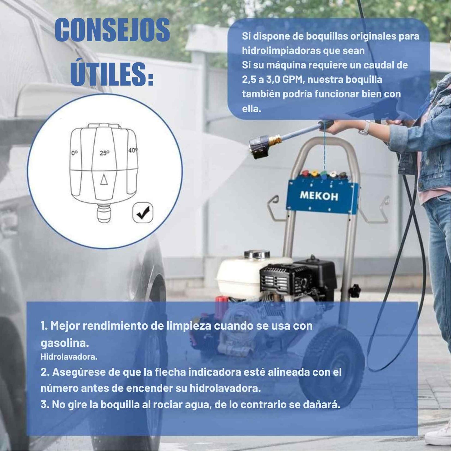 HydroJet Pro™ 7-in-1 Una sola boquilla. Siete potencias de limpieza. El control total del agua en tus manos. 💦🔧