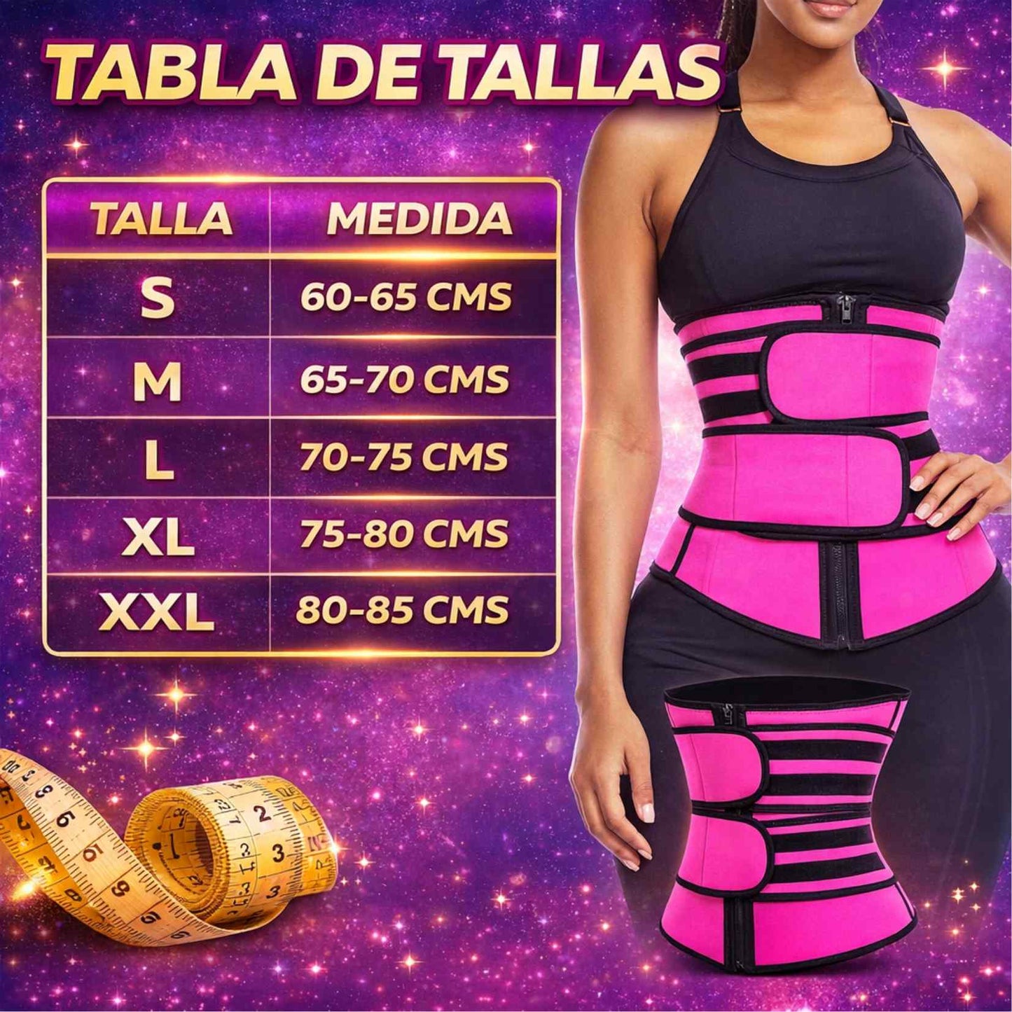 WaistSculpt Pro™ La cinturilla de compresión ajustable diseñada para definir tu cintura y acompañar tu entrenamiento.