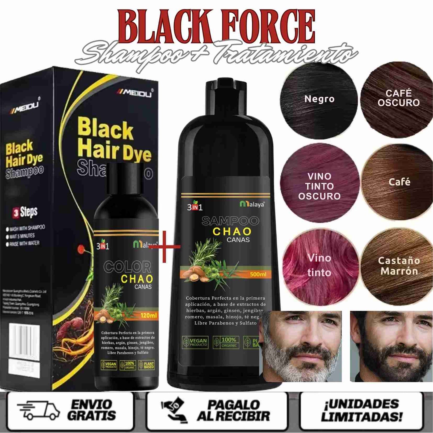 BlackForce™ 3-in-1 Color, cuidado y vitalidad en un solo paso + Regalo ESPECIAL - Un Tratamiento de Lujo