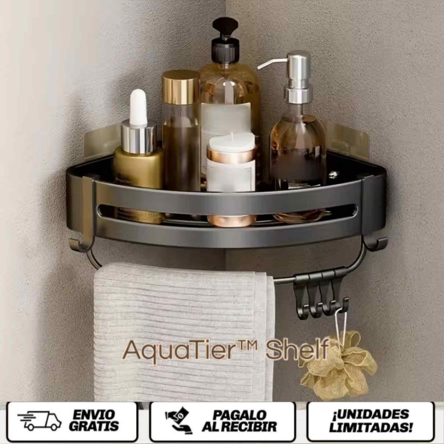 AquaTier™ Shelf - La estantería de ducha doble que convierte tu baño en un santuario organizado y elegante.