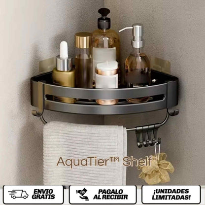 AquaTier™ Shelf - La estantería de ducha doble que convierte tu baño en un santuario organizado y elegante.