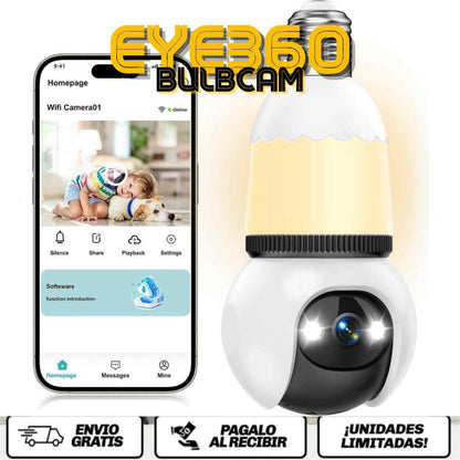 Eye360™ BulbCam La forma más discreta e inteligente de proteger tu hogar — sin cables, sin complicaciones, sin preocupaciones.
