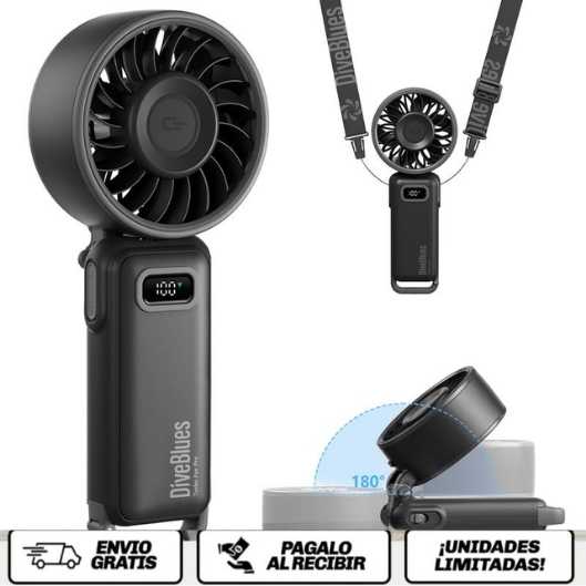AirBlast Turbo™ El ventilador portátil que sí enfría… de verdad.