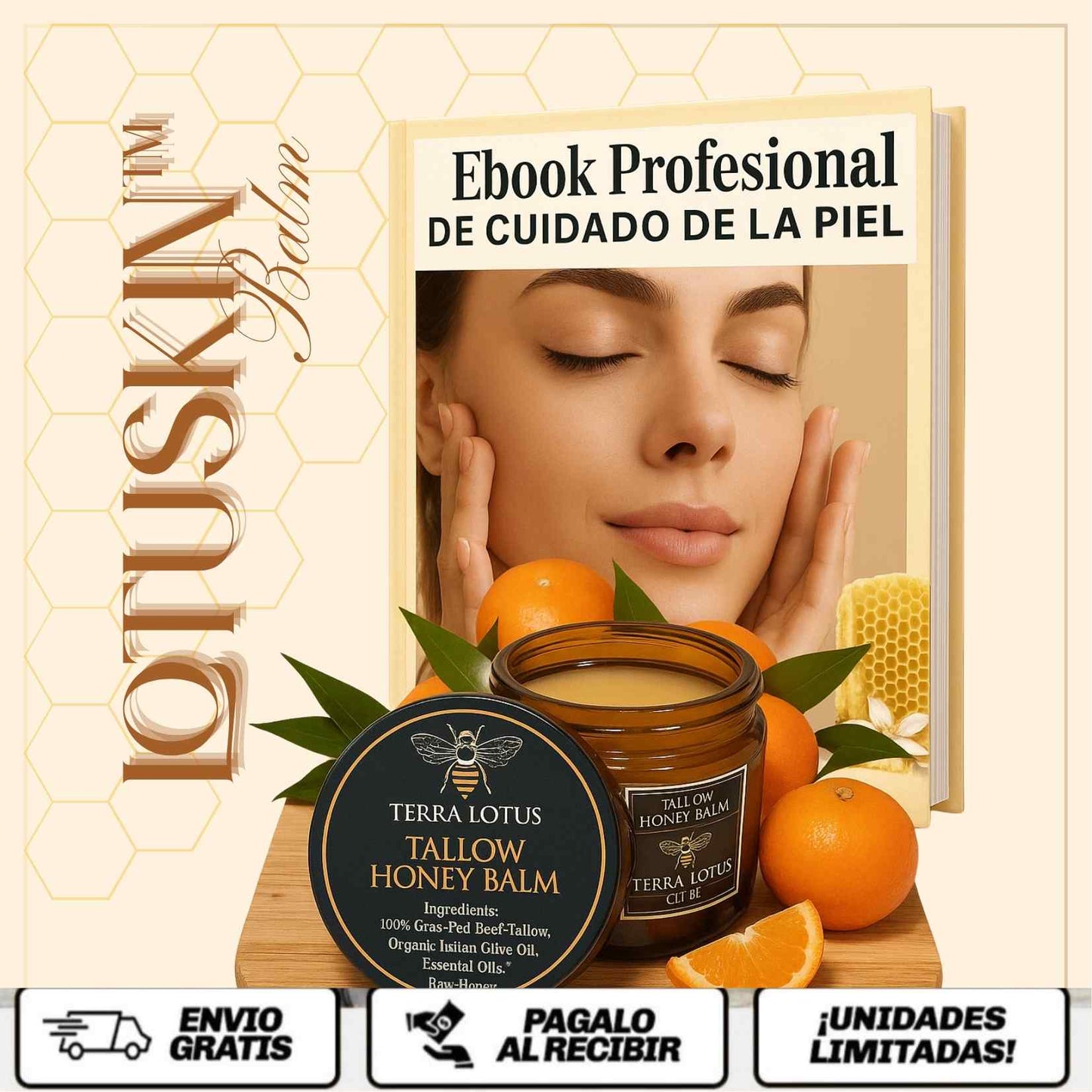 LotuSkin™ Balm + Ebook Profesional de Cuidado de la Piel - El secreto ancestral que devuelve a tu piel su suavidad, nutrición y equilibrio natural. 🌿✨