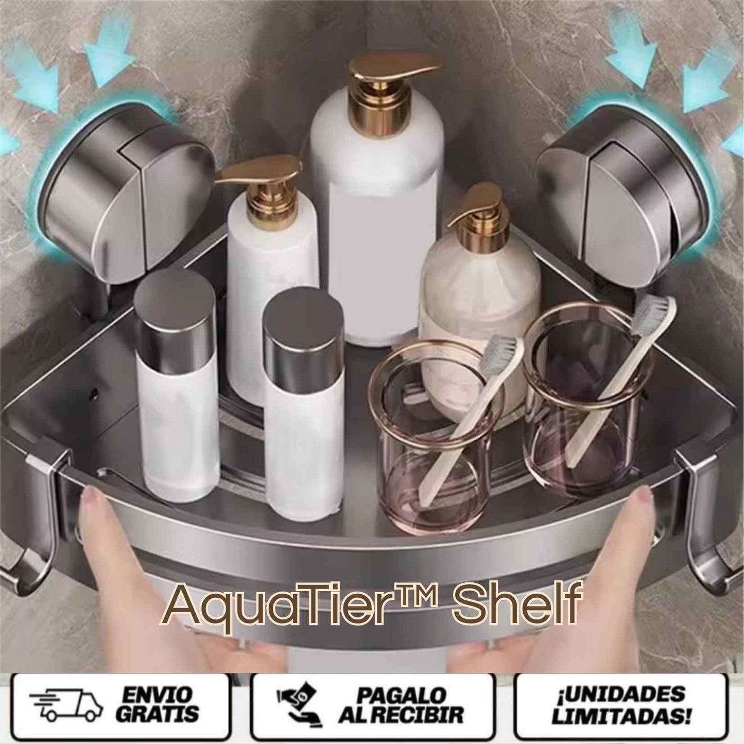 AquaTier™ Shelf - La estantería de ducha doble que convierte tu baño en un santuario organizado y elegante.