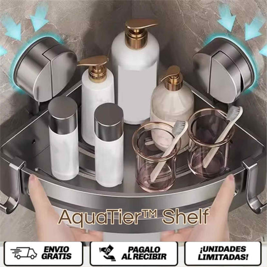 AquaTier™ Shelf - La estantería de ducha doble que convierte tu baño en un santuario organizado y elegante.