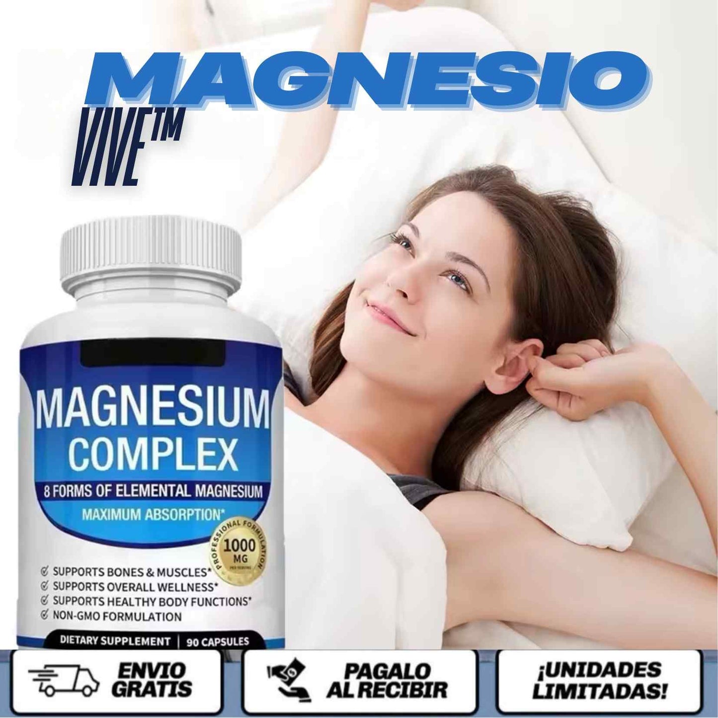 MagnesioVive™ - La forma más pura, absorbible y efectiva de darle a tu cuerpo el mineral que lo mantiene en equilibrio.