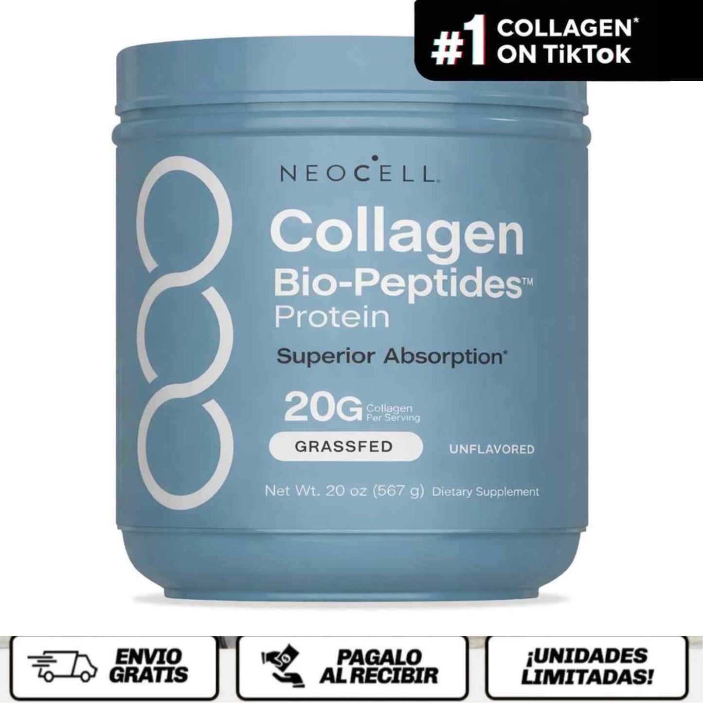 NEOCELL Collagen™ Bio-Péptidos - El colágeno que tu cuerpo sí sabe aprovechar.