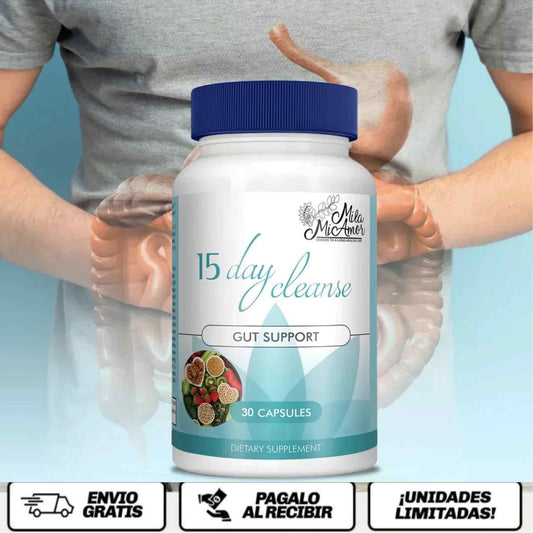 15 Day Cleanse™ El reset digestivo de 15 días que ayuda a tu cuerpo a sentirse más ligero, limpio y equilibrado.