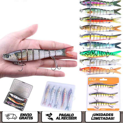 PredaFlex™ X 3 UNDS – Señuelos Realistas de 6 Segmentos