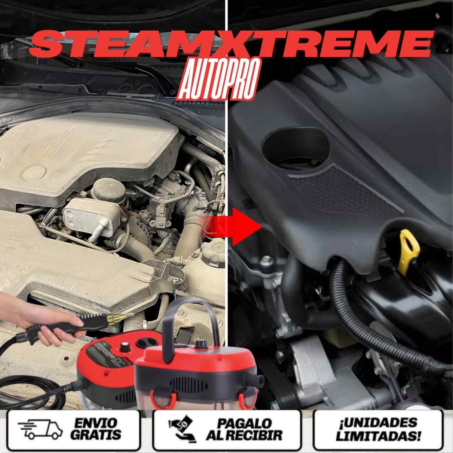 🔥SteamXtreme™ AutoPro🔥 - La revolución del detallado automotriz: potencia, precisión y vapor a 105°C para una limpieza sin límites.