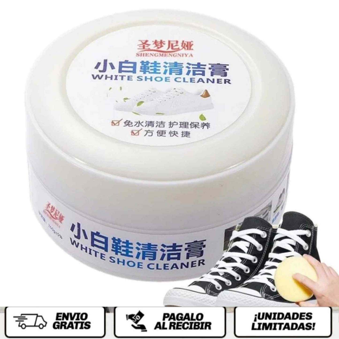 WhiteRevive™ Cream  La crema inteligente que revive, limpia y devuelve el blanco original a tus zapatos en minutos.