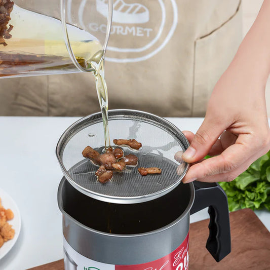 FiltrAceite - Olla de acero inoxidable para filtrar aceite