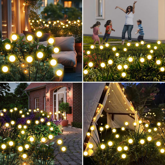 Luciérnagas Solares - 2 Estacas con 10 LEDs cada una