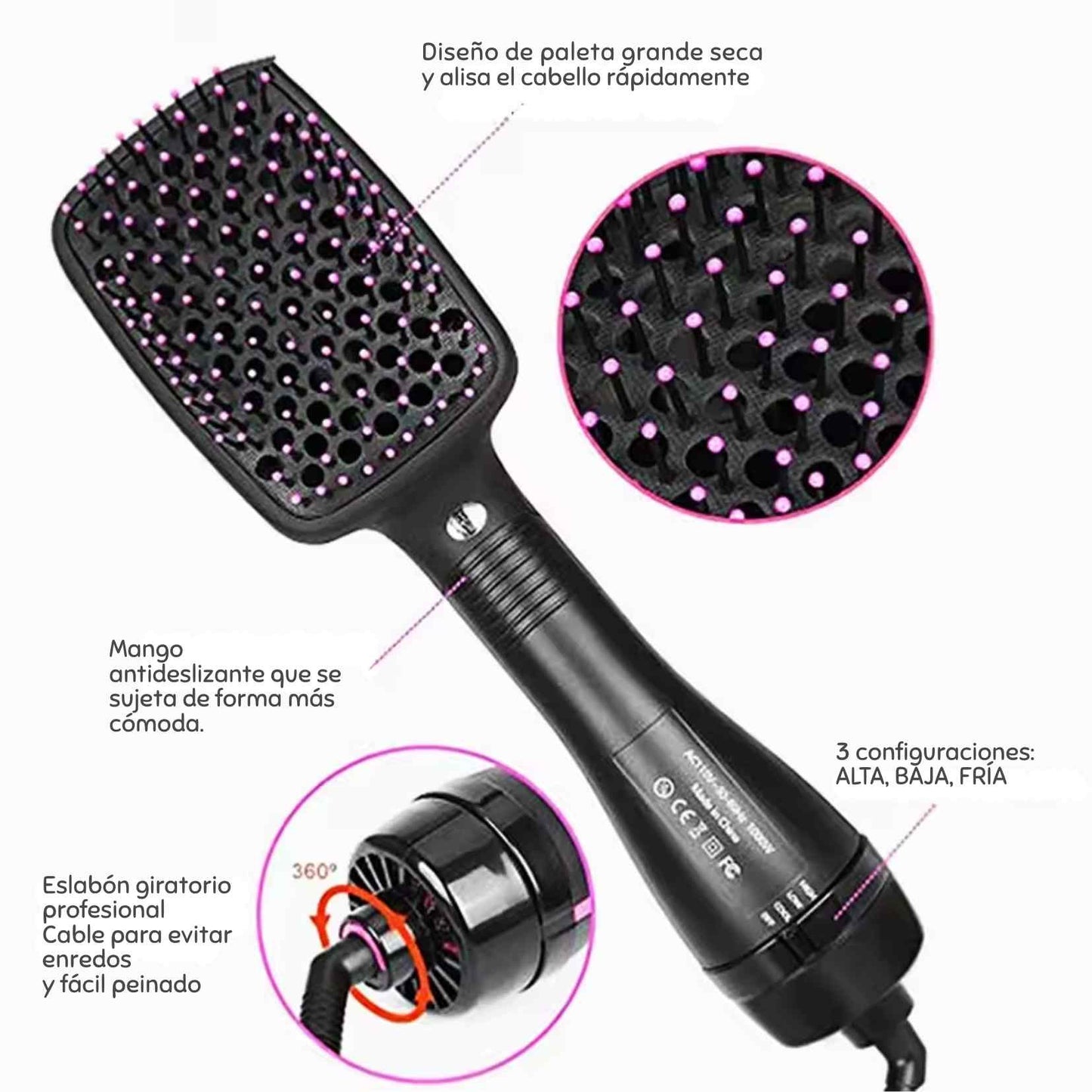 LisoOne Pro™ El cepillo inteligente que seca, alisa y da volumen en una sola pasada… sin maltratar tu cabello.