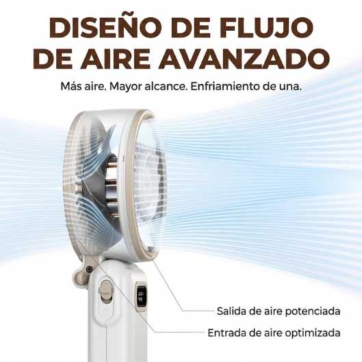 AirBlast Turbo™ El ventilador portátil que sí enfría… de verdad.