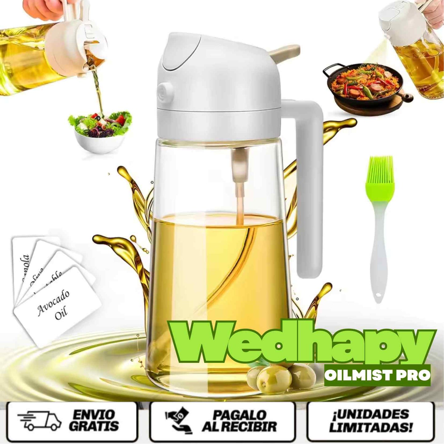 Wedhapy™ OilMist Pro x 2 UNDS - La forma más limpia, precisa y saludable de cocinar.