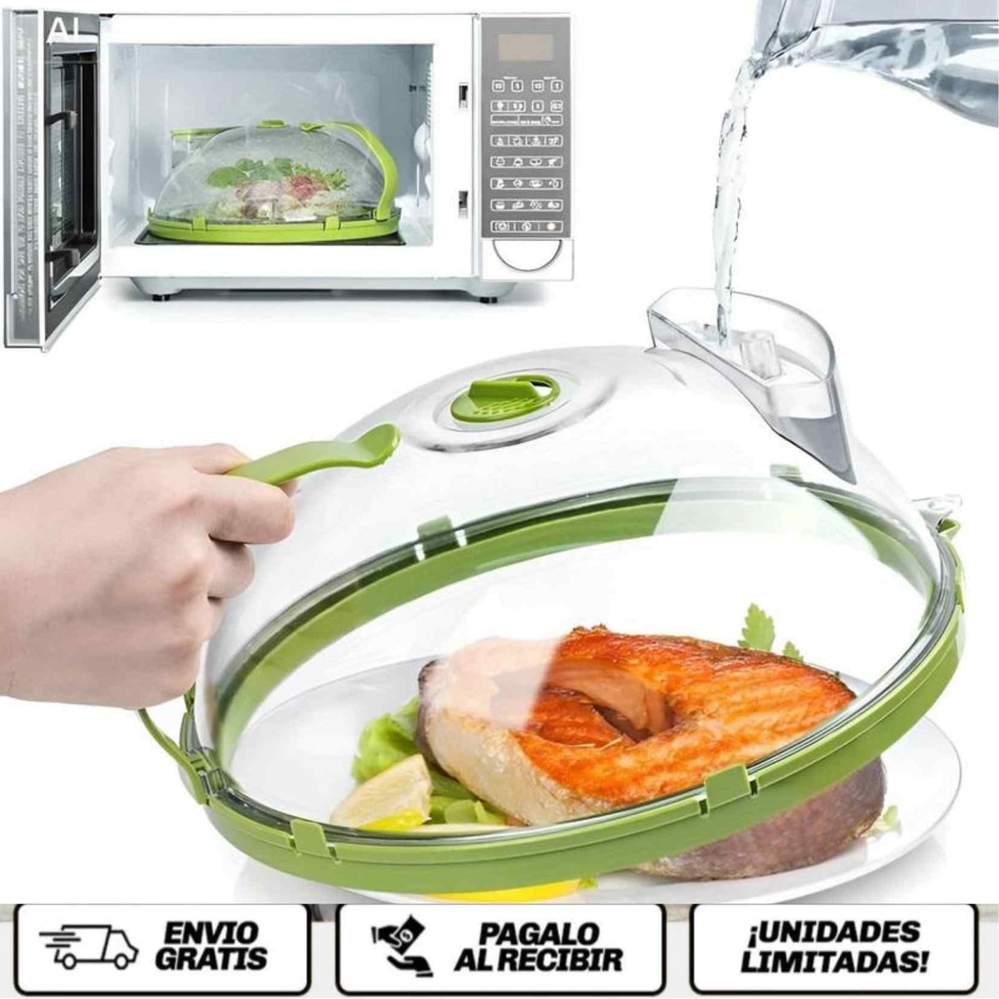 MicroShield Pro™ Cover La tapa inteligente que evita el desastre en tu microondas.