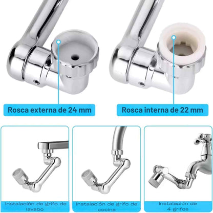 HydroFlex360™ El grifo inteligente que transforma tu fregadero en una estación de agua multifuncional.