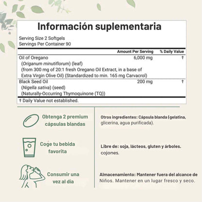 OrégaPlus™ - El poder natural del orégano y la semilla negra para fortalecer tus defensas, tu digestión y tu bienestar diario.