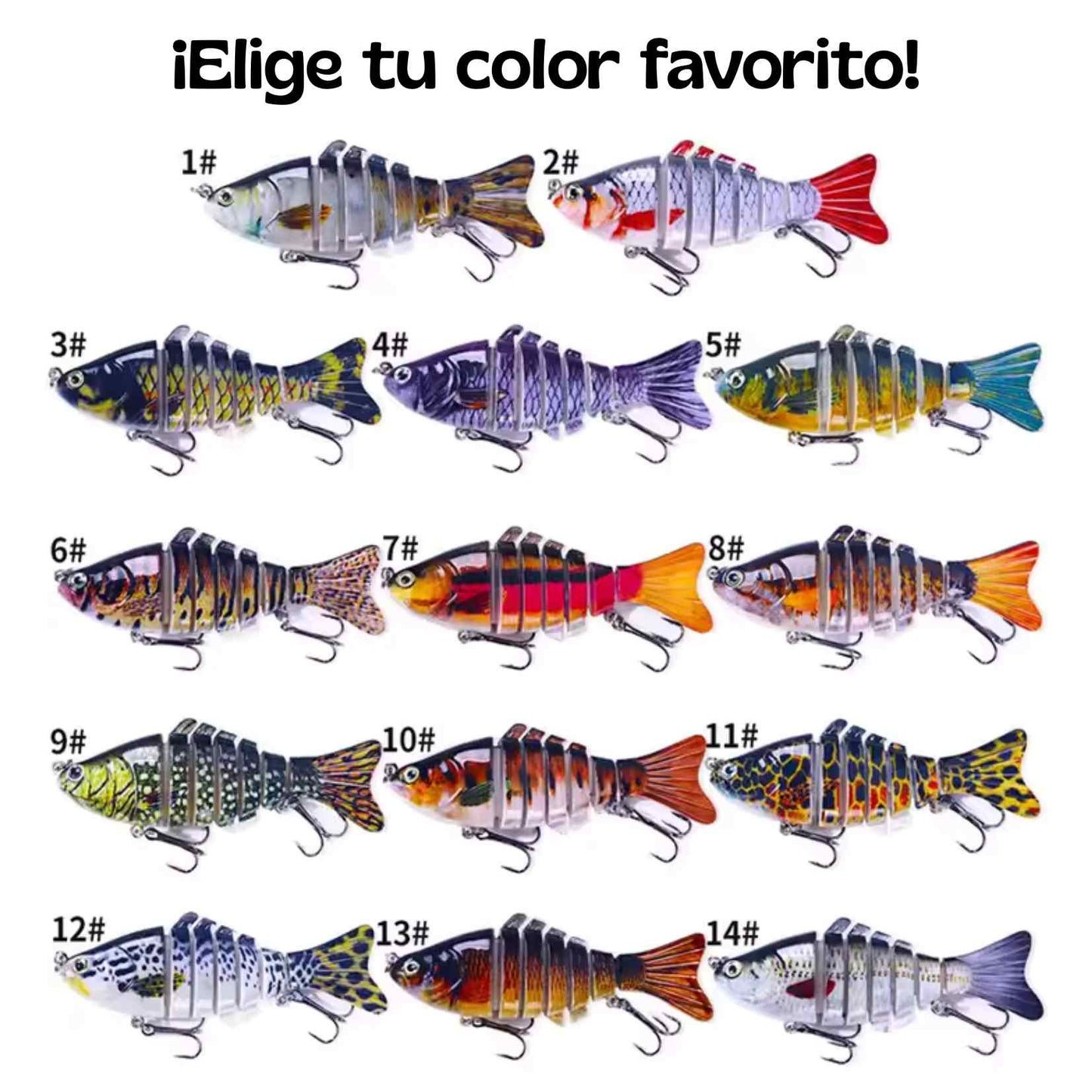 PredaFlex™ X 3 UNDS – Señuelos Realistas de 6 Segmentos