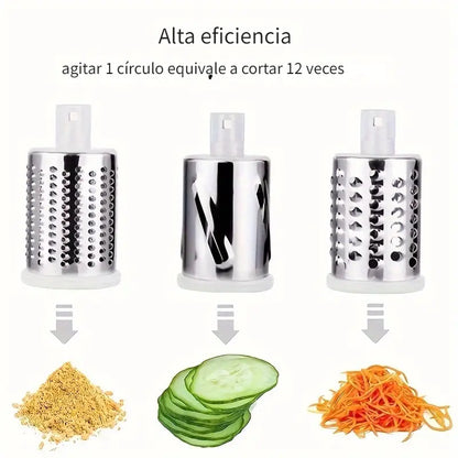 Rallador de Tambor Premium 3 en 1: ¡Magia para tu cocina!