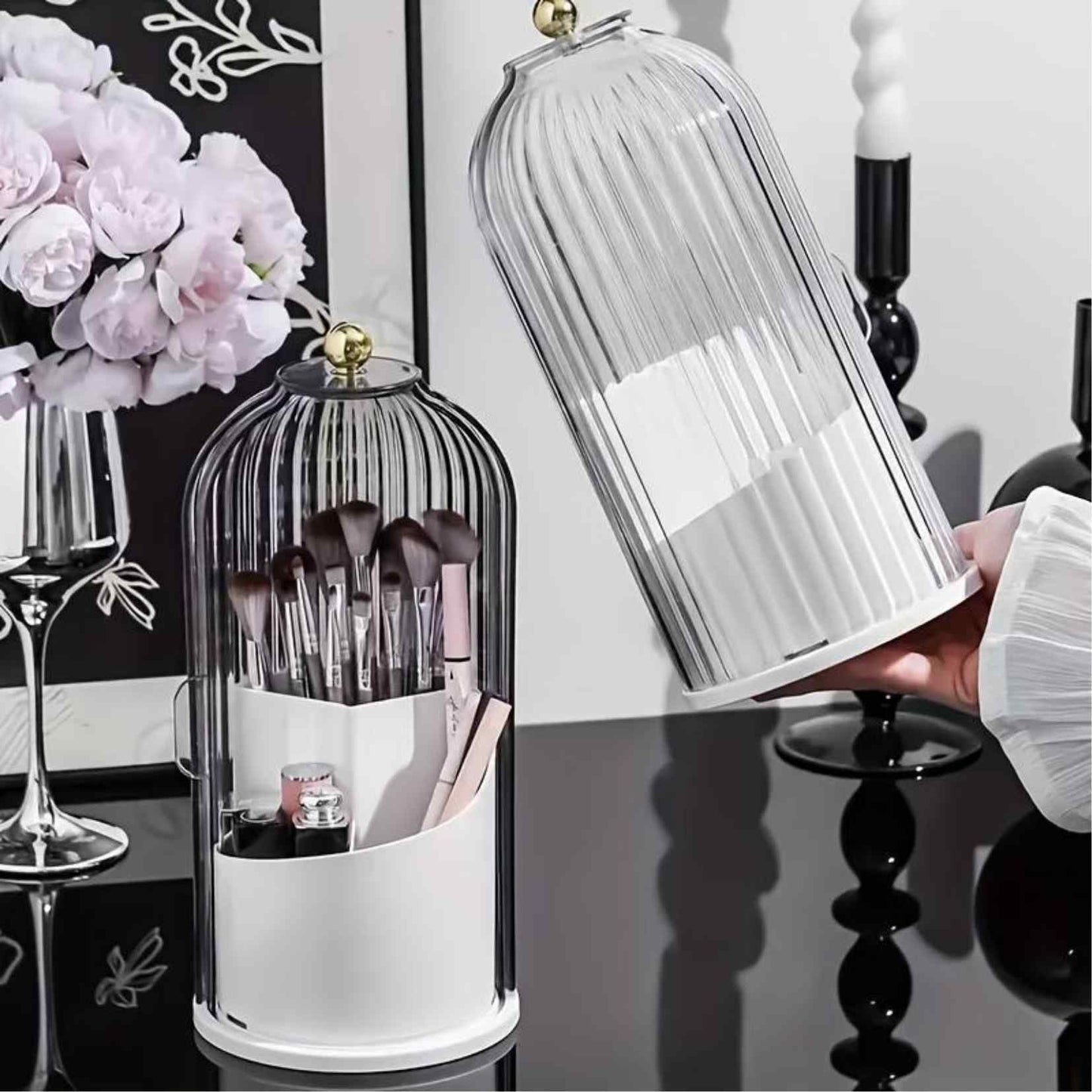 GlamSpin™ 360 Organizer - PACK DE 3 - El organizador que gira, protege y eleva tu rutina de belleza.