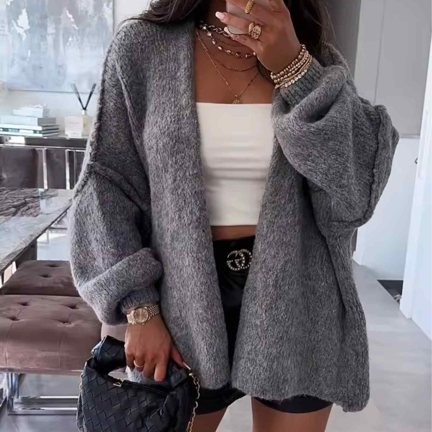 CozyCloud™ Cardigan - El cárdigan que convierte cualquier outfit en puro confort y estilo.