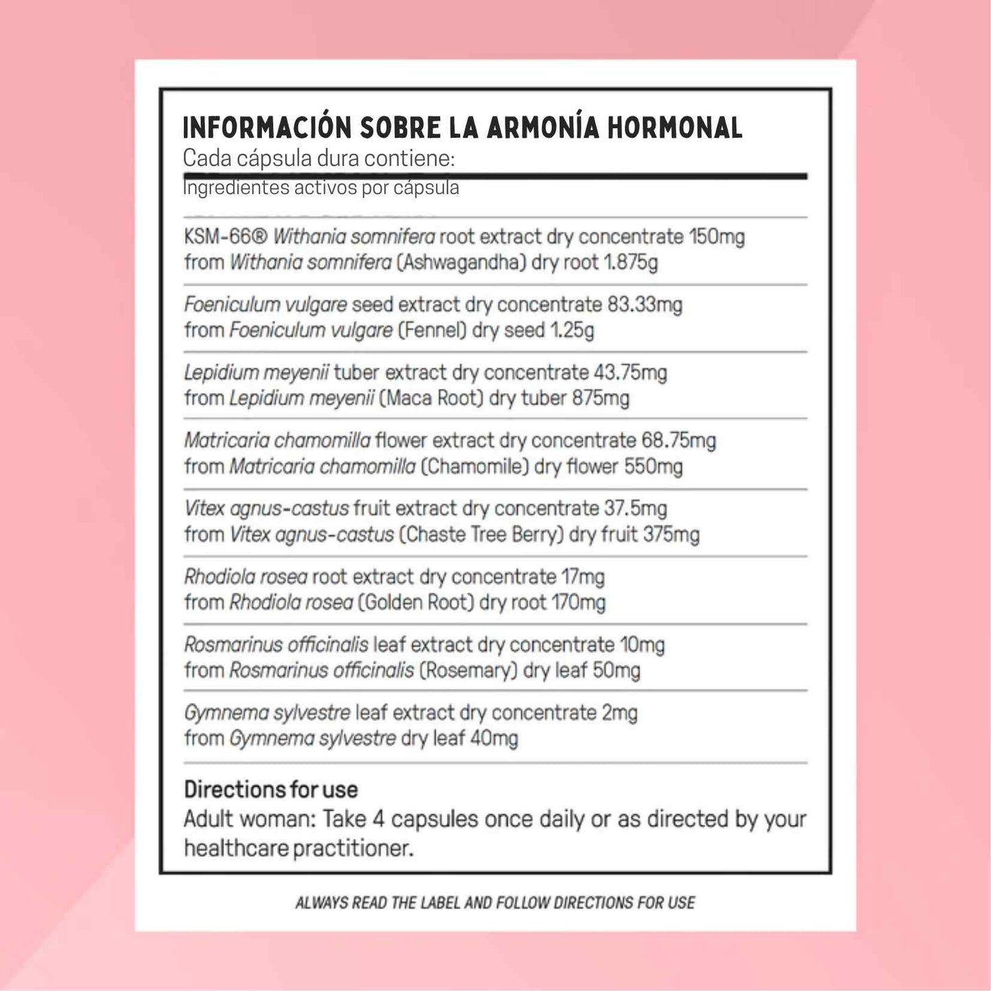 HarmoNIA™ Equilibrio hormonal, calma emocional y bienestar femenino en una sola cápsula. 🌷