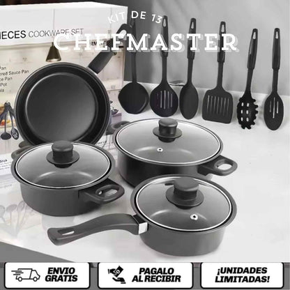ChefMaster™ Kit 13 - La batería de cocina antiadherente que convierte cualquier receta en una experiencia profesional.