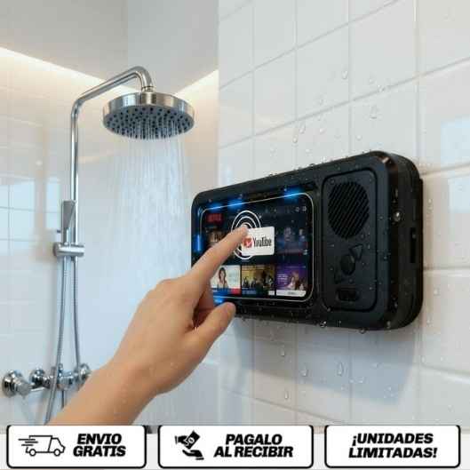 ShowerBeat™ Tu mini cine y parlante premium… directo en la ducha. 🚿🎶