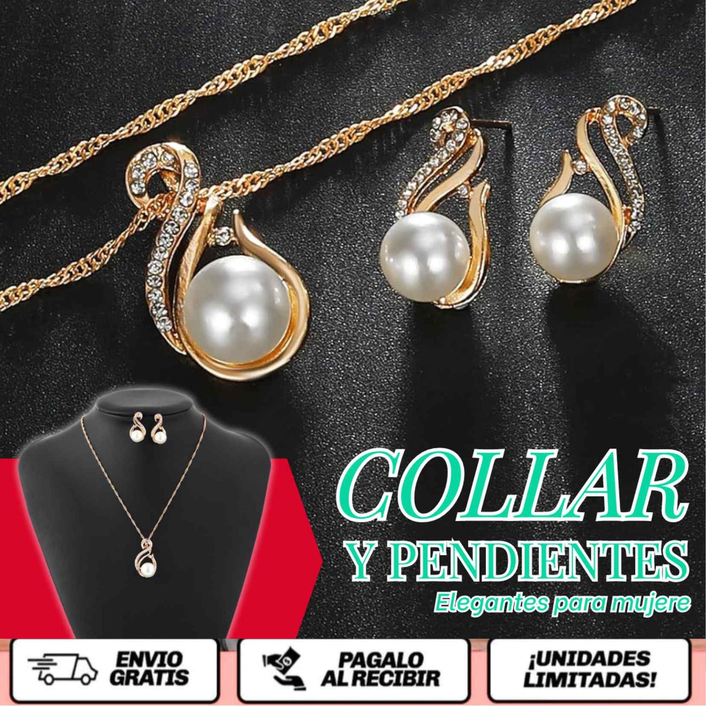 LumièrePearl™ - El set minimalista que transforma cualquier look en pura elegancia.