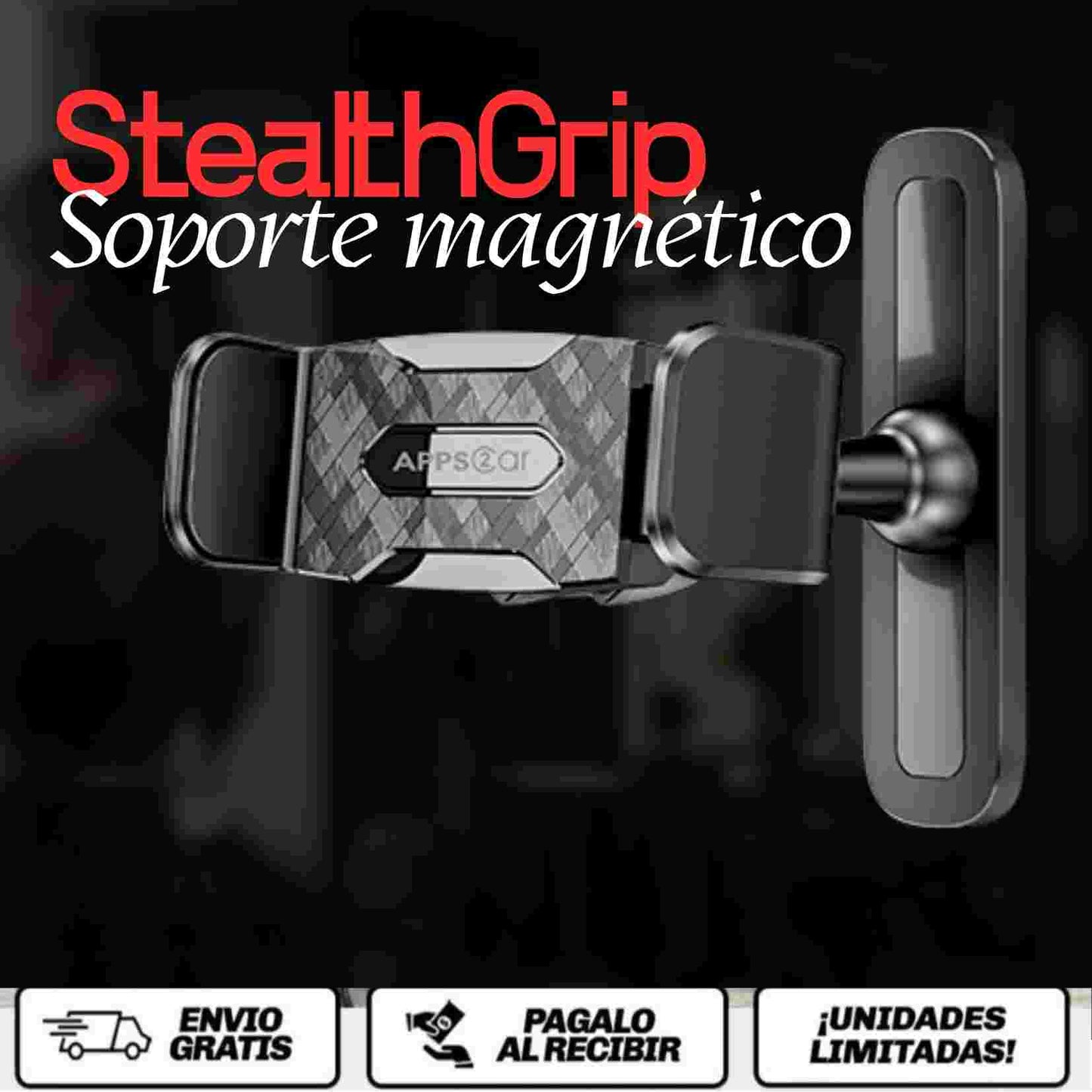 StealthGrip™ El soporte magnético que te deja grabar como un pro sin que nadie lo note.