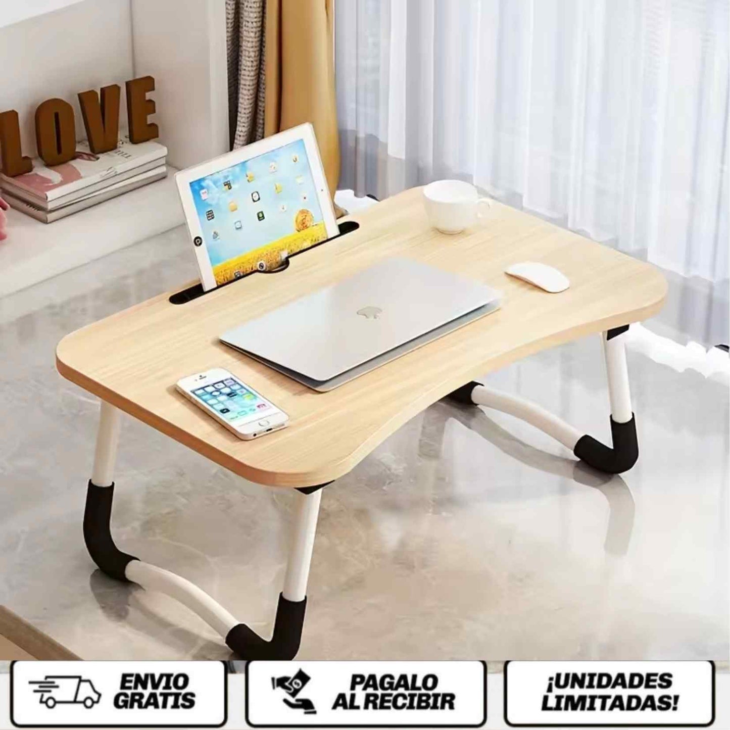 FlexiDesk™ Tu mini estación de trabajo, desayuno o relax… ¡donde quieras y cuando quieras! 💻☕