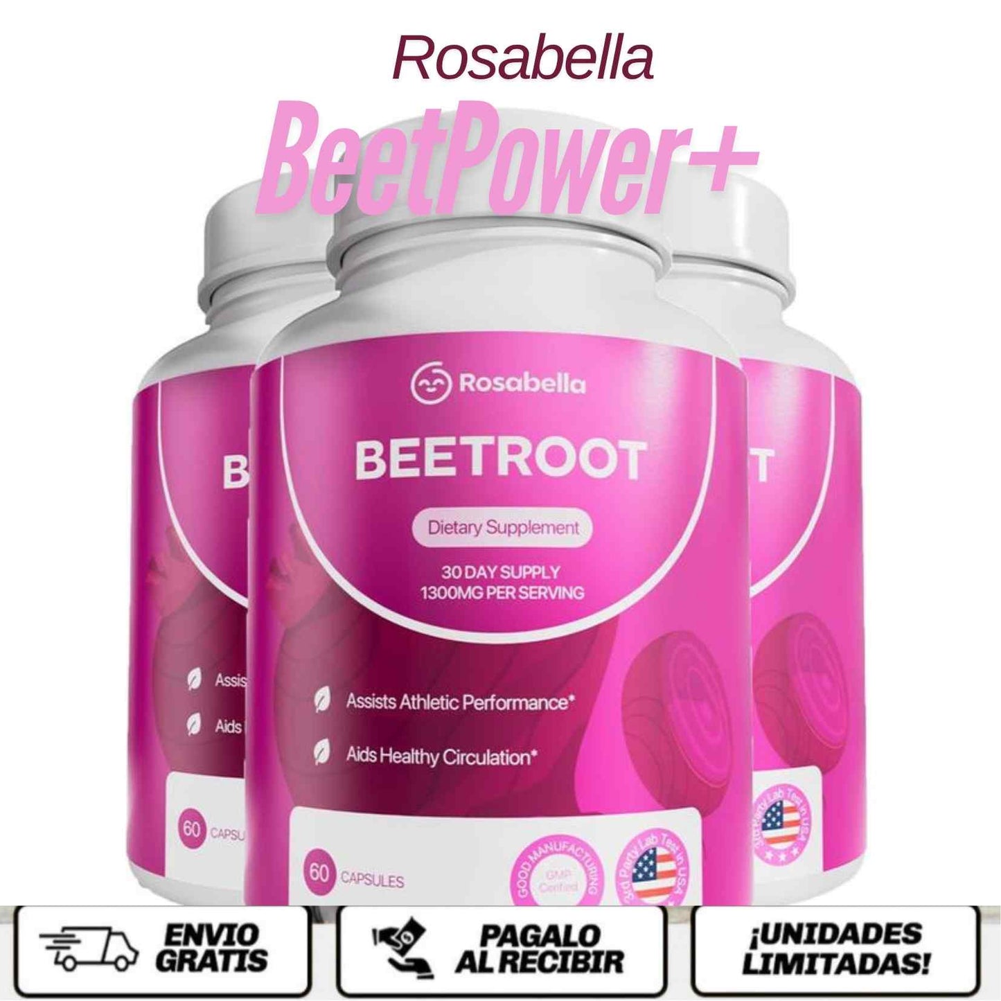 Rosabella™ BeetRoot+ La forma más natural y potente de restaurar tu energía, circulación y vitalidad... sin pastillas químicas ni efectos secundarios.