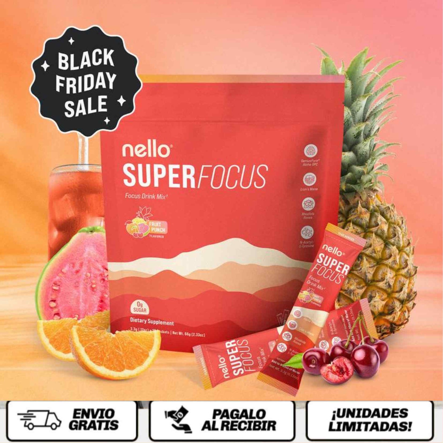 NeuroFuel™ SuperFocus Formula Energía limpia, enfoque total y mente en modo “flow”… sin café, sin ansiedad, sin bajones.